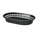 1073BK Tablecraft 9-1/4" x 6" x 1-1/2" Black Oval A La Carte Platter Basket-Tablecraft Products