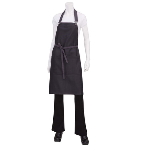 Chef Works ABWT051PUB0 Boulder Bib Apron - Purple Black