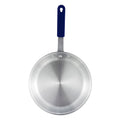 AFP-14A-H Winco 14" Natural Finish Aluminum Frying Pan w/ Blue Silicone Handle-WINCO