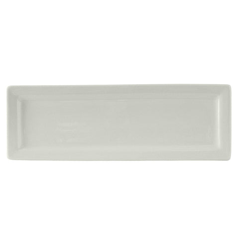 BWH-1603 Tuxton DuraTux 16" x 5-1/2" White Rectangular China Platter