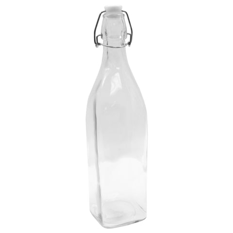 Tablecraft Products RSB33 Prima Collection 34 oz Glass Resealable Bottle