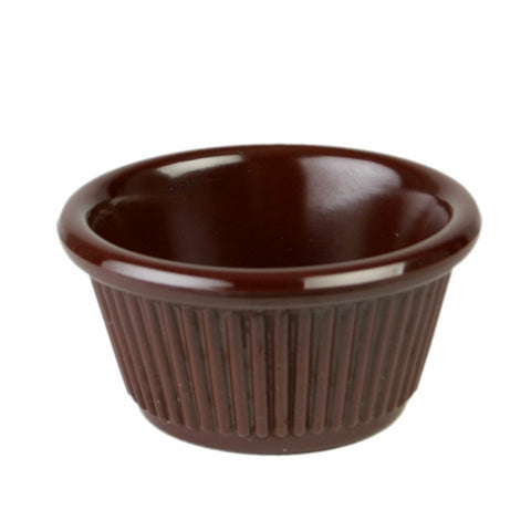 ML509C1 Thunder Group 2 Oz. Chocolate Fluted Melamine Ramekin