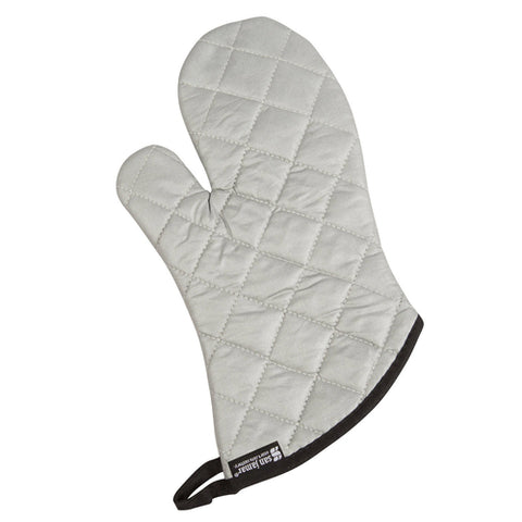 San Jamar 801SG13 13" Silver Silicone Coated Oven/Freezer Mitt