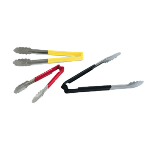 Vollrath 4781220 12-Inch Stainless Steel One-Piece Scalloped Tongs with Black Kool-Touch Handle