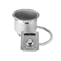 SS-8TDU Wells ROUND WARMER with DRAIN, NON-INSULATED, 7 QUART, TOP-MOUNT, 120V, THERMOSTAT CONTROL, UL APPROVED-Wells