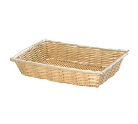 1192W Tablecraft 18" x 12-3/8" x 3-1/8" Beige Rectangular Rattan Basket-Tablecraft Products