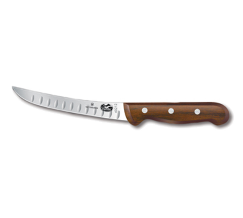 Victorinox 5.6520.15 6" Curved Stiff Boning Knife with Granton Edge and Rosewood Handle