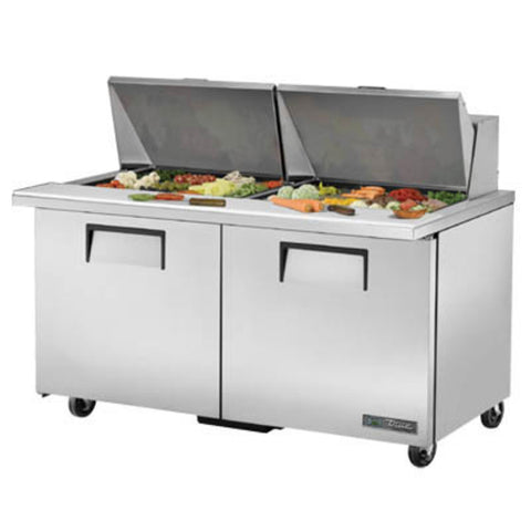 True Manufacturing TSSU-60-24M-B-ST-HC 60" Mega-Top Solid Door Sandwich/Salad Prep Table