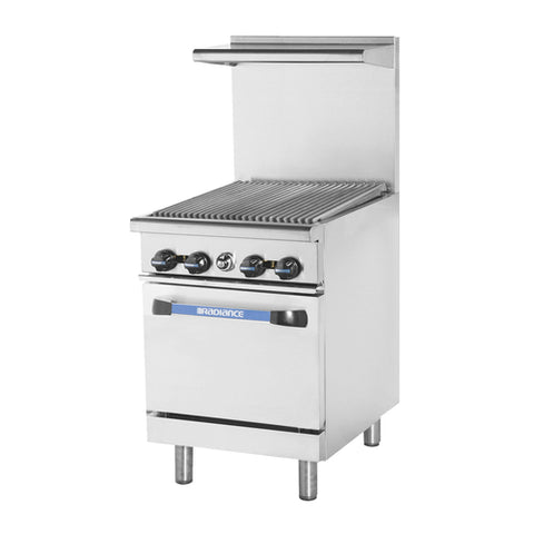 Turbo Air TAR-24RB Radiance 24 in Gas Range with Radiant Broiler Top and Standard Oven