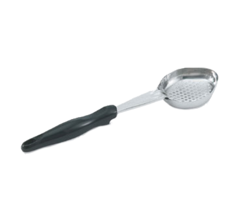 6422420 Vollrath 4 Oz. Heavy-Duty Perforated Oval Portion Spoon w/ Black Handle-VOLLRATH COMPANY
