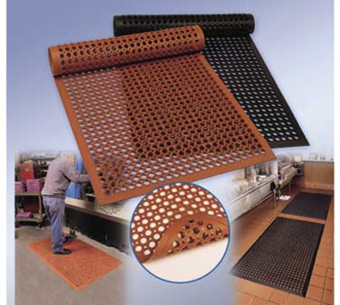 Cactus Mat 2522-R5 VIP Topdek Senior 3' x 5' Red Anti-Fatigue Rubber Floor Mat