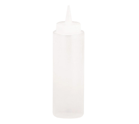 Tablecraft Products 108C 8 oz Clear Squeeze Bottle with Cone Tip and Natural Top