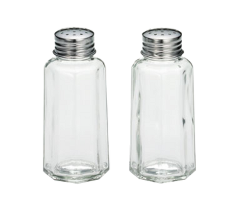 Tablecraft Products 157S&P 2 oz. Flat Paneled Glass Salt and Pepper Shaker