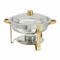 203 Winco Malibu 4qt Round Chafer, S/S, Gold Accent-WINCO