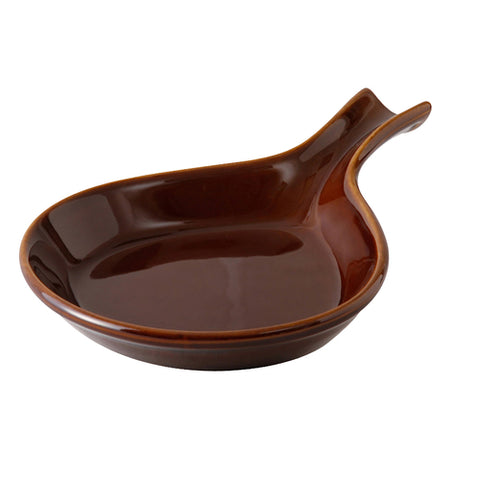 Tuxton China BAP-114 Caramel 18 oz. Fry Pan Server