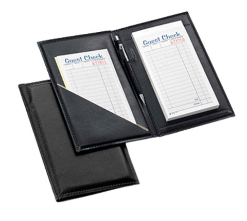 Tablecraft Products 52585BK Black Vinyl Order Holder with Pen Loop, Two Fold