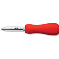 7.6399.3 Victorinox 2-3/4" Stainless Steel New Haven Style Oyster Knife w/ Red SuperGrip Handle-Victorinox Swiss Army