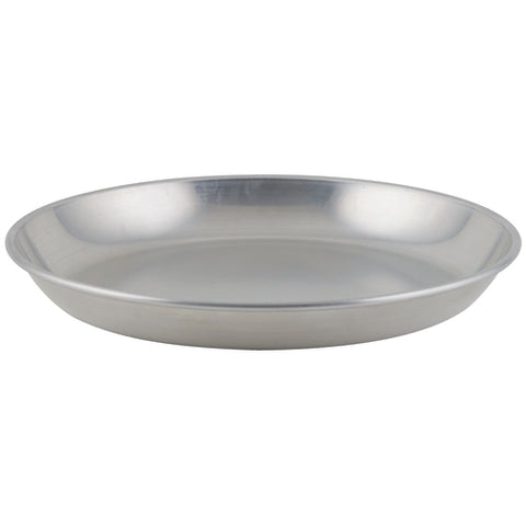 Winco ASFT-12 12" Round Brushed Aluminum Seafood Serving Tray