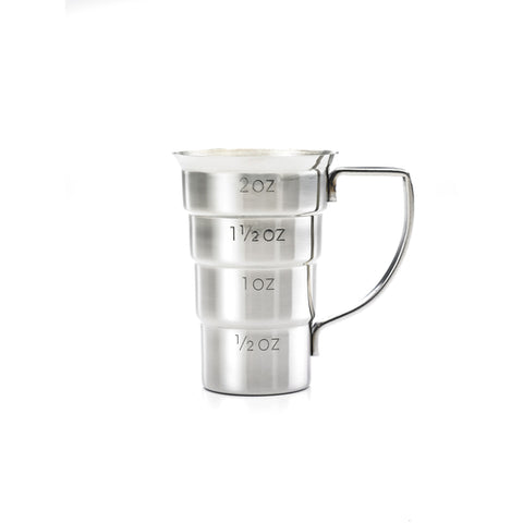 M37108 Mercer Culinary Stepped Jigger w/Handle, Stainless Steel, 2 oz.-Mercer Culinary