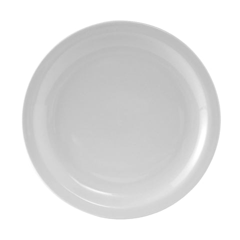 Tuxton China CLA-090 Colorado 9" Narrow Rim Round Plate, Porcelain White