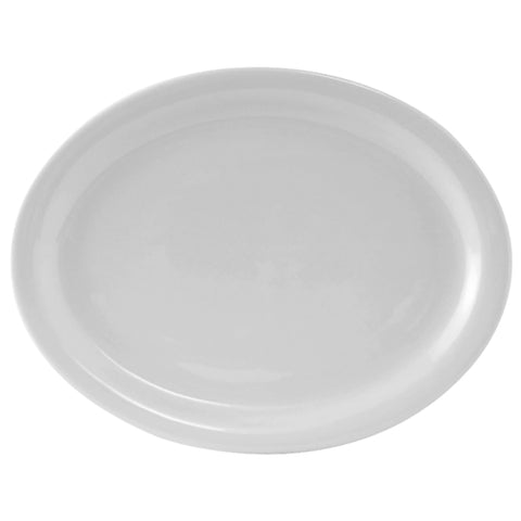 CLH-114 Tuxton Colorado 11-1/8" x 8-5/8" White Narrow Rim Oval China Platter