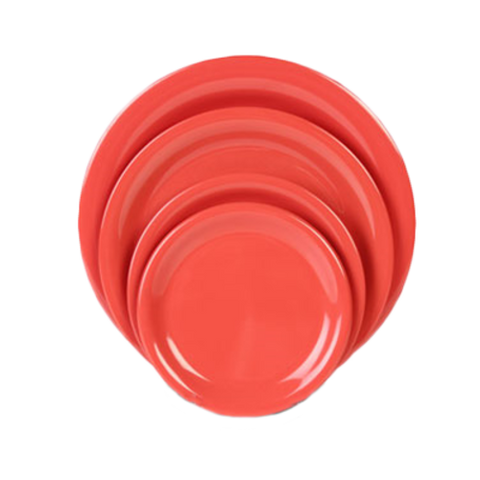 Thunder Group CR109RD 9 in Round Narrow Rim Melamine Plate, Orange