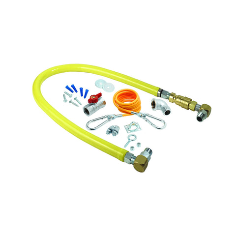 T&S Brass HG-4D-48SK 48" Safe-T-Link Coated Gas Appliance Connector Hose with Installation Kit