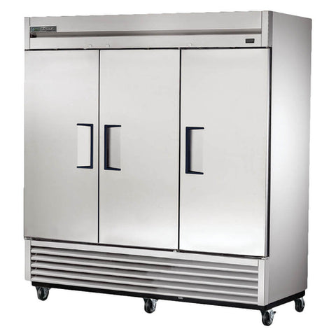 True Manufacturing TS-72F-HC 3-Section Solid Door Reach-In Freezer