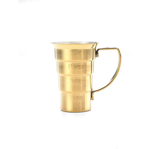 Mercer Culinary M37108GD Barfly Stepped Jigger with Handle, Gold Plated, 2 oz.