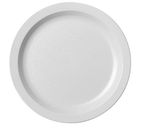Cambro 825CWNR148 Camwear 8 1/4" White Polycarbonate Narrow Rim Plate