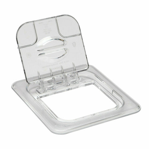 Cambro 60CWL135 Camwear 1/6 Size Clear Polycarbonate FlipLid