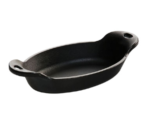 HMSOV Lodge 9 Oz. Pre-Seasoned Heat-Treated Cast Iron Oval Mini Server