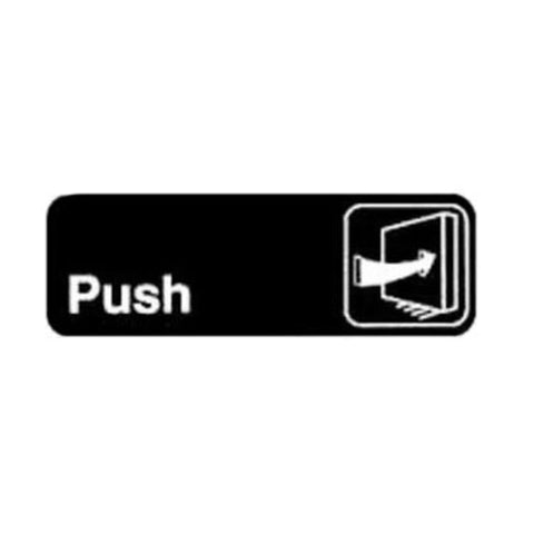 Winco SGN-301 9"W x 3"H Push Information Sign with Symbol