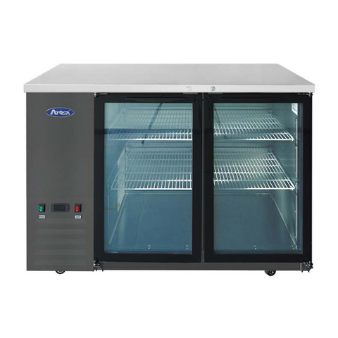 Atosa SBB48GGRAUS2 Black 48"W Glass Door Shallow Depth Back Bar Cooler