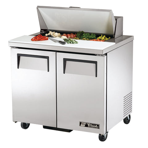 True Manufacturing TSSU-36-08-HC 36" 2-Section 8-Pan Refrigerated Sandwich/Salad Prep Table