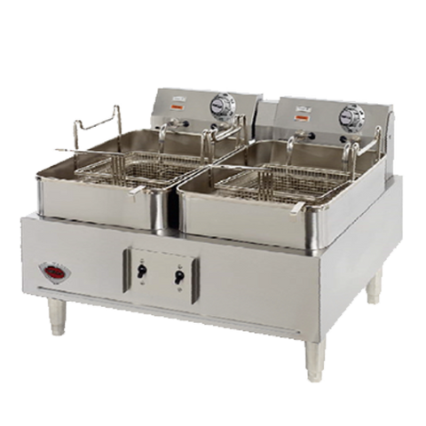 F30 Wells Fryer, Electric, Countertop, Dual Fry Pot, 15 Lb. Capacity, Thermostatic Controls-Wells