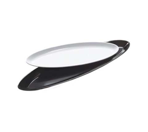 GET Enterprises ML-252-W 16" x 5" White Siciliano Oval Melamine Platter