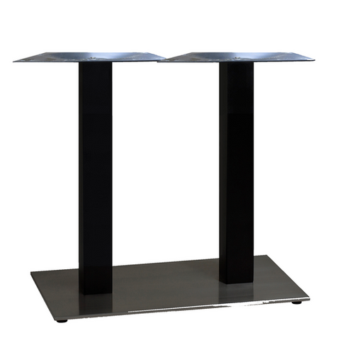 Grosfillex US505017 Gamma 16" x 28" Lateral Rectangular Table Base, Black