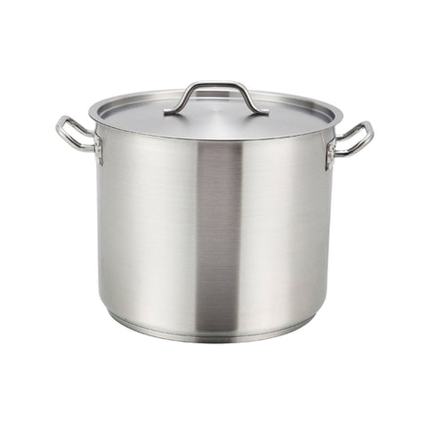 SST-80 Winco 80 Qt. Stainless Steel Stock Pot w/ Lid-WINCO
