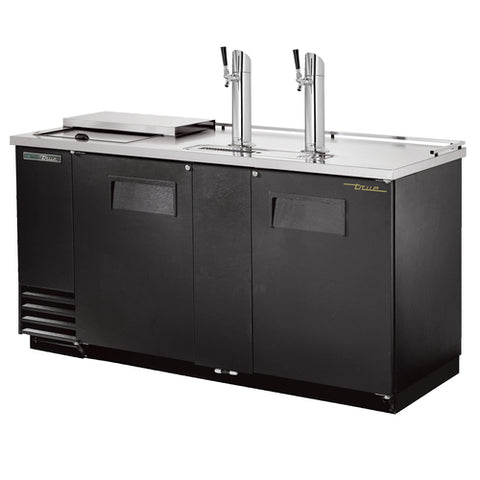 TDD-3CT-HC True 69" Black Club Top 2-Column Draft Beer Dispenser w/ (3) Keg Capacity-True MFG Co.