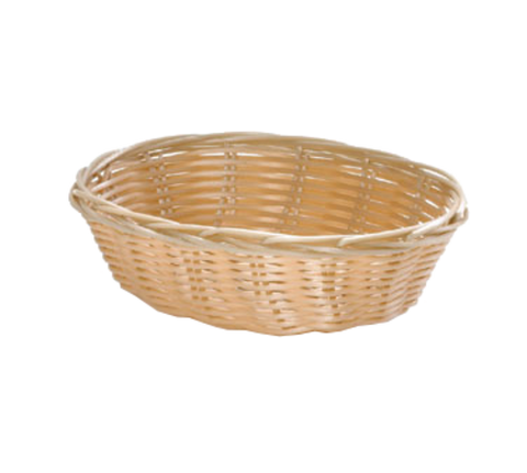 1171W Tablecraft 7" x 5" x 2" Beige Oval Rattan Basket