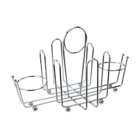 Winco WH-1 Chrome Plated 4-Compartment Rectangular Condiment Caddy