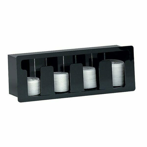 Dispense-Rite FML-4 4-Section Built-In Lid Organizer, Black Acrylic