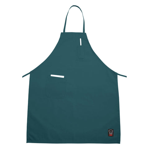BA-PGN Winco Green Full-Length Bib Apron w/ Pocket-WINCO