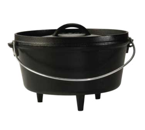 Lodge Manufacturing L10DCO3 Cast Iron Deep Camp Dutch Oven, 5 Qt