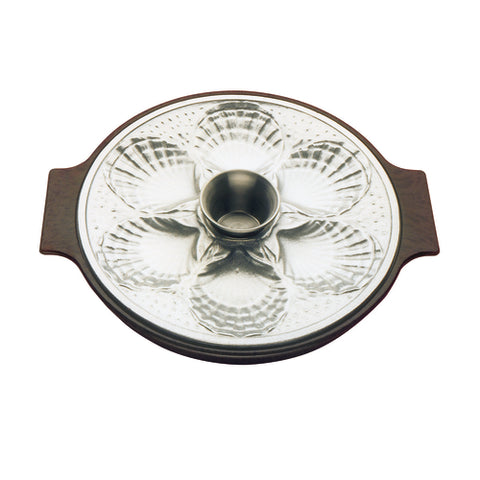 1880 Hospitality 1006425 10-1/4 Inch Diameter Oyster/Clam Platter, Cast Aluminum Frosty Finish
