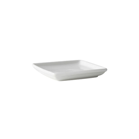 Tuxton China BPZ-045H 4-5/8" Square DuraTux Porcelain White Tray