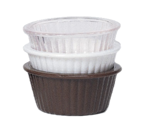 GET Enterprises ER-404-CL 4 oz. Clear Fluted SAN Ramekin, 3.75" dia. x 1.5" Deep