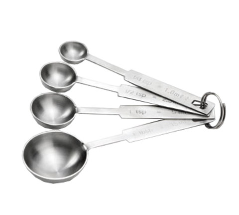 722 Tablecraft 4-Piece Stainless Steel Measuring Spoon