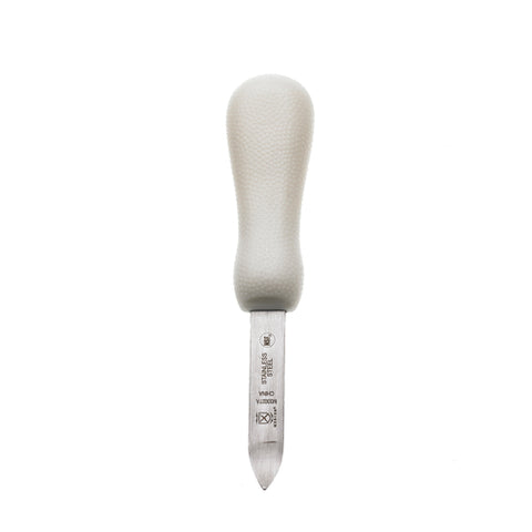 Mercer Culinary M33027A 2 3/4" New Haven Style Oyster Knife with White Polypropylene Handle